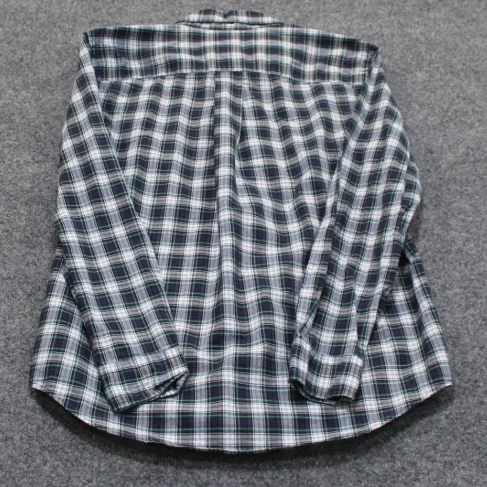 Ralph Lauren Kids Plaid Button Down Shirt L/S Green Blue Size L 14-16‎ Cotton